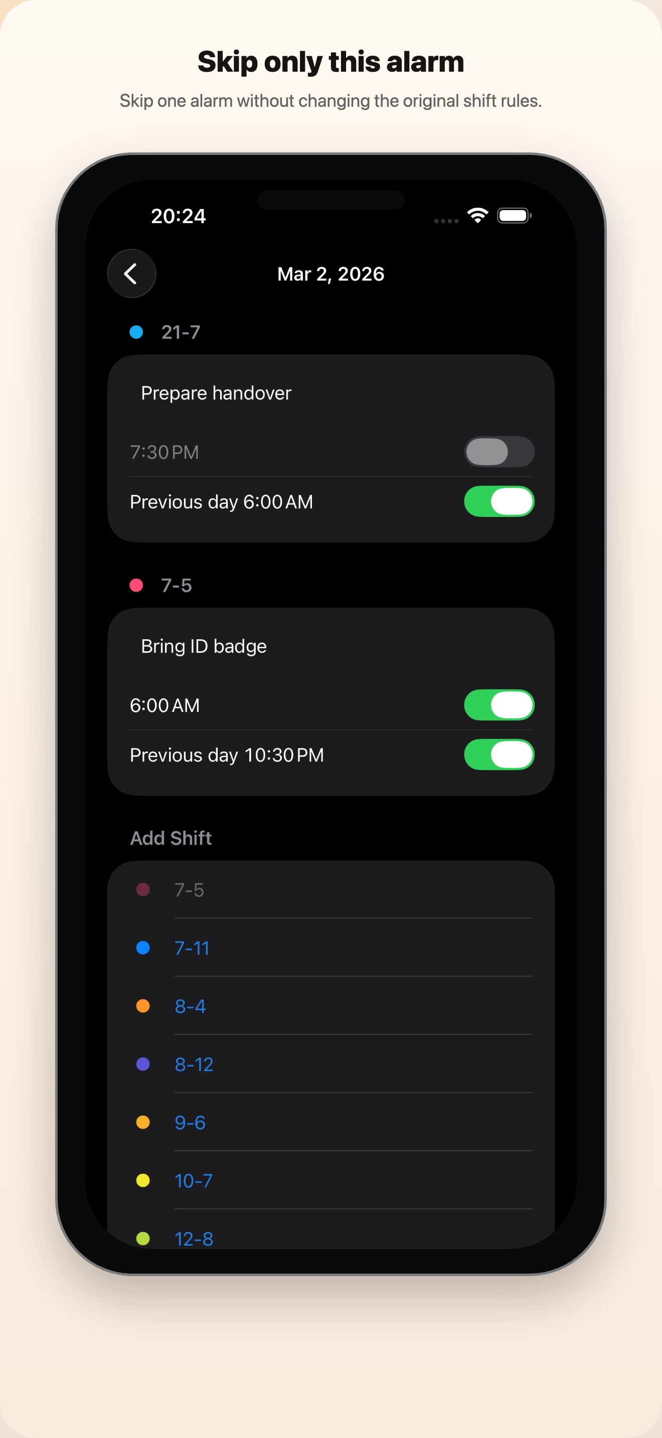 Shift Calendar Alarm screenshot 3 of 3